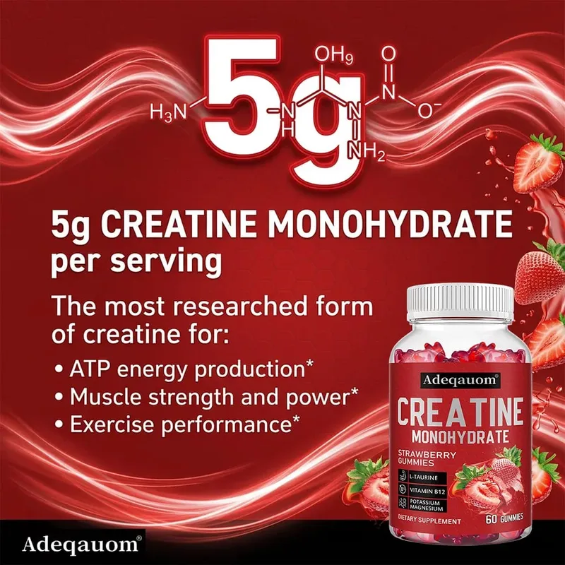 Creatine Monohydrate Gummies 5000mg Pre & Post Workout na Suporta para sa Lakas at Pagbawi ng Muscle Build Muscle Mass Vegan