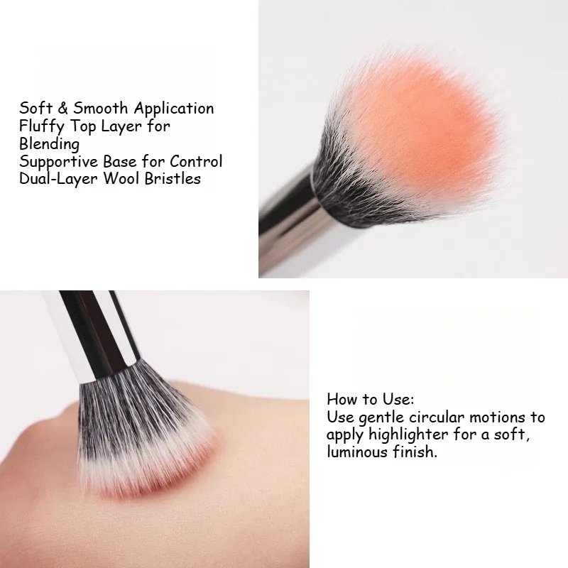 3 PCS Makeup Brushes Set Includes Foundation Brush Flawless Concealer Brush Powder Brush