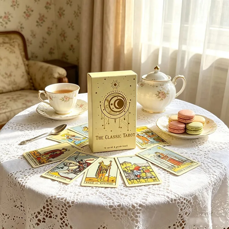 The Classic Tarot Cards 78 Cards English Version Divination Cards Game Spiritual Reading with Paper Instruction for Beginners