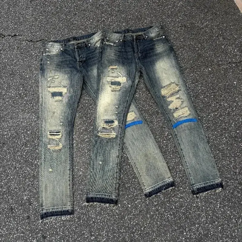 Brand New Undercover Washed Thunderbolt Fit Straight PANT Jeans Cotton Denim Pants Comfort Casual Jeans Size 1 2 3 #E137