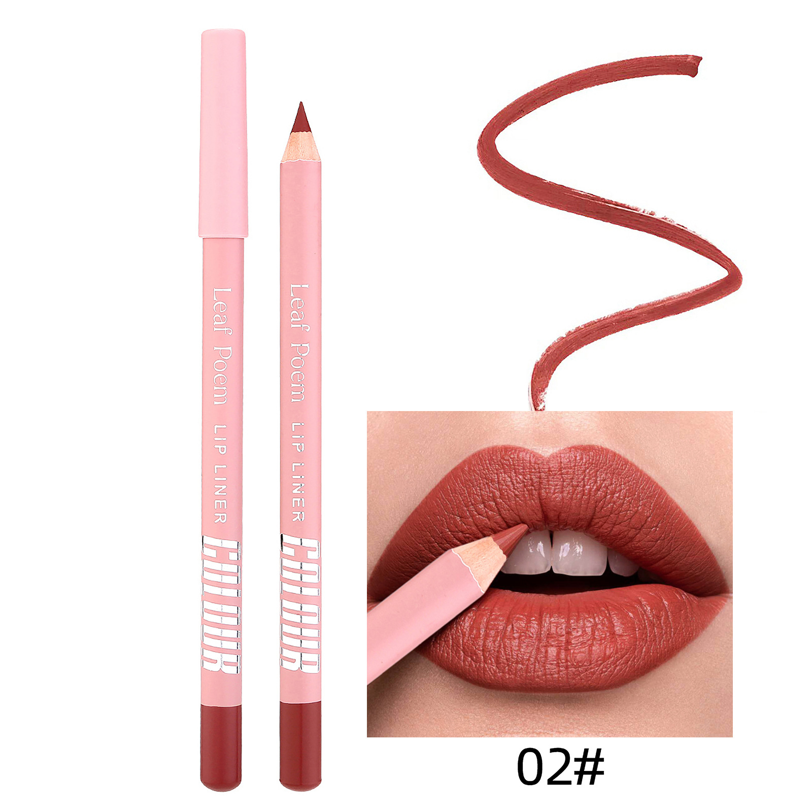 8 farver Vandtæt Lip Liner Pencil Langvarig Sexet Mørkerød Pink Mat Læbestift Blyant Naturlig Lipliner Pen Rød konturfarve