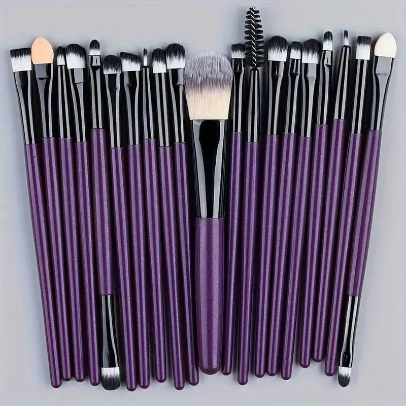 20Pcs Makeup Brushes Set Eyeliner Blending Cheeks Eye Cosmetic Foundation Brush with Makeup Sponge