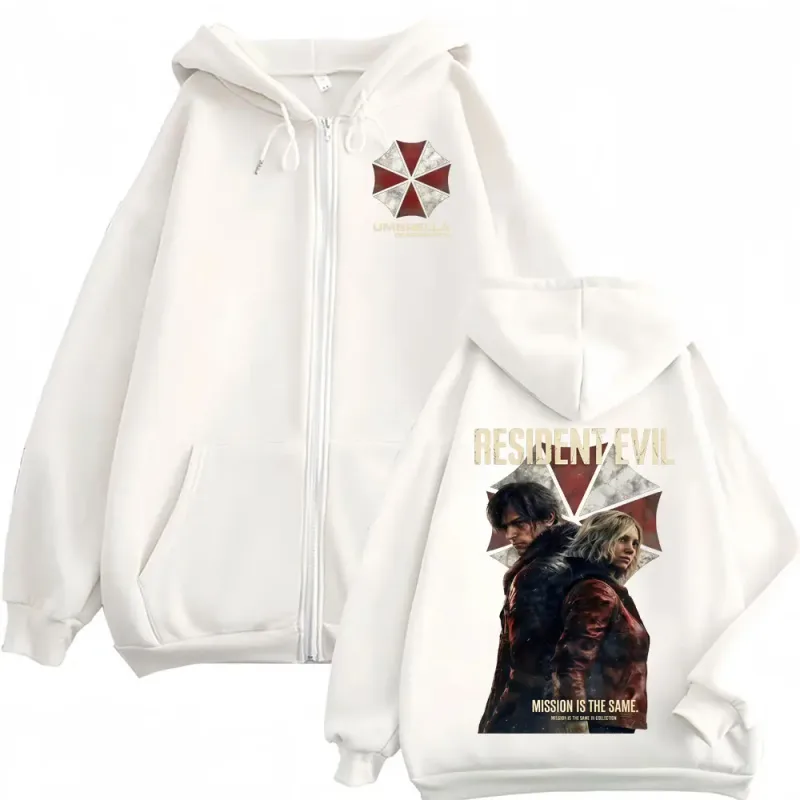 Limited Leon Kennedy Zipper Hoodies Resident Evil Requiemm Anime Jacket Sweatshirts Men Women Fashion Classic Zip Up Hoodie Coat