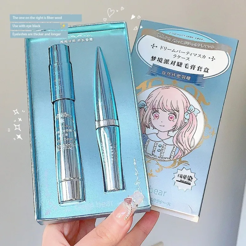 Mascara per ciglia in fibra di seta, estensione delle ciglia impermeabile a lunga durata, allungamento delle ciglia, mascara arricciante, cosmetico per il trucco delle ciglia nere