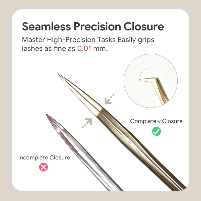 Anti-Slip Eyelash Extension Tweezers Steel High-Density Fiber Tip Eyelash & Eyebrow Professional Precision Makeup Tools