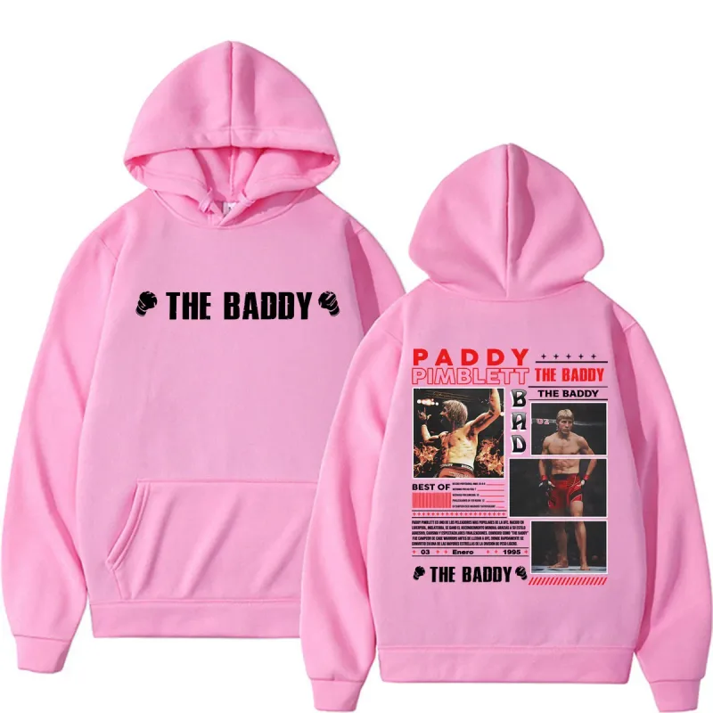 Paddy Pimblett The Baddy Retro Graphic Hoodies Men Women Fashion Violence Aesthetic Sweatshirt Fleece Casual High Quality Hooded