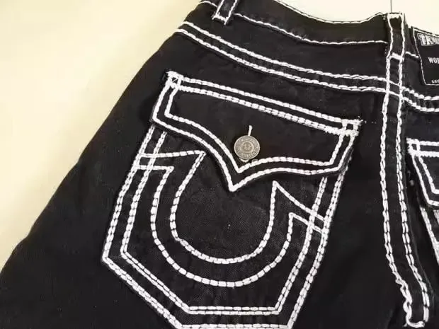 Eropah Amerika Fesyen Baru Lelaki Hitam Putih Kasual Bergaya Mudah Asas Lurus Plus Saiz Seluar Denim Seluar Jeans Lelaki