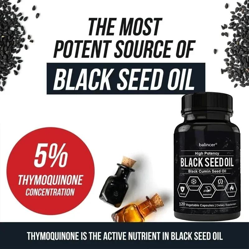 Black Cumin Seed Oil - Supports Immune Cardiovascular Hair Skin Digestive & Respiratory Health Promoting Overall Well-being