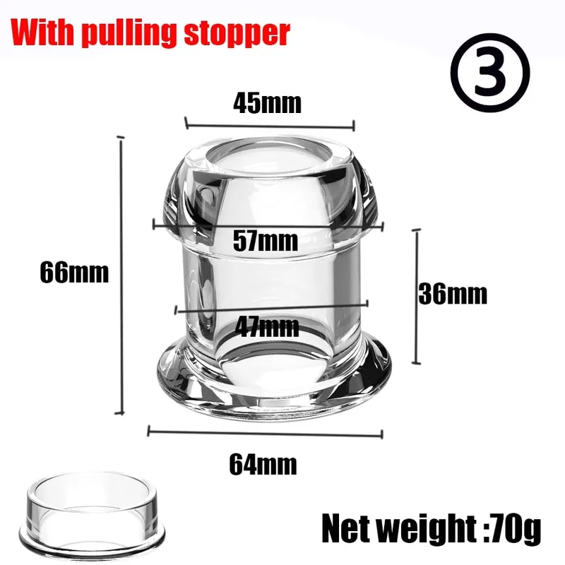 Anus Dilation Expander Prostate Massage Hollow Speculum Peeking Butt Plug Anal Beads with Stopper Adult Sex Toy for Women Men
