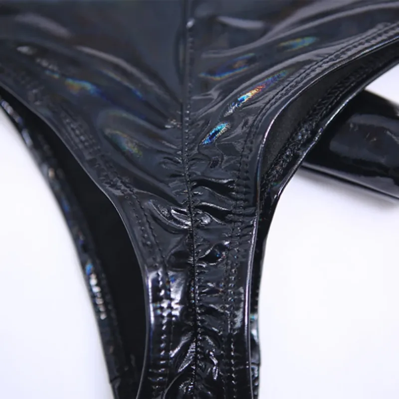 Men Latex Amino Pouch Very Hot Lingerie Separation Briefs Underwear Dazzling Butt Shaping Bikini Solid Unisex Panties Underpants