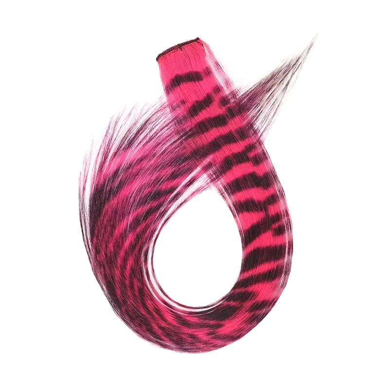 Wig Colored Synthetic Hair Extensions One Card Invisible and Traceless Leopard Print Hanging Ear Dye Long Straight Hair Extensio — image 8