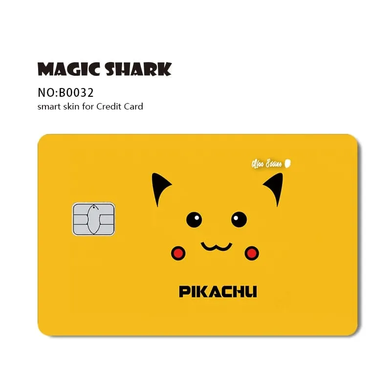 Maigc Shark Cute Pokémons Mewtwo Eevee Pikachu Gengar Adesivo Capa de filme para cartão de crédito de débito sem desbotamento