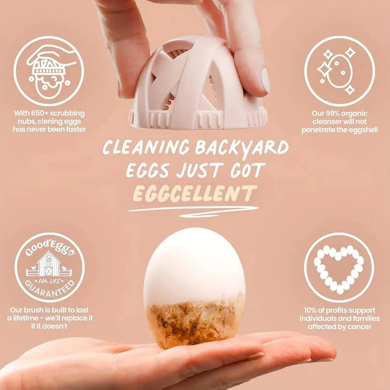 Brosse de lavage d'œufs en Silicone, outil spécialisé de nettoyage d'œufs, épurateur Flexible de qualité alimentaire pour œufs frais de ferme, utilisation en cuisine
