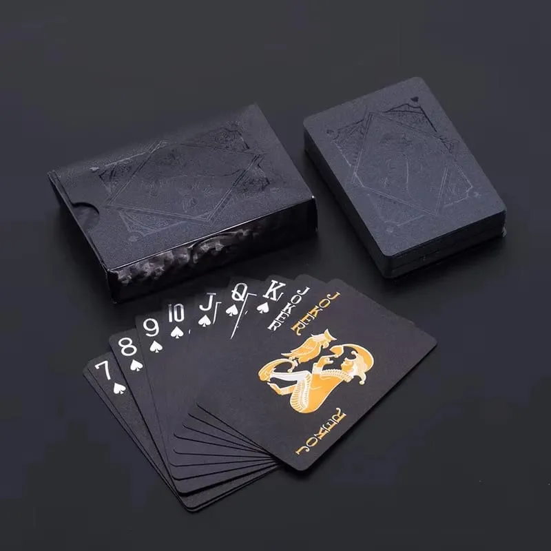 1 Pcs Color Black Gold Playing Card Game Card Group Waterproof Poker Suit Magic Dmagic Package Board Game Gift Collection
