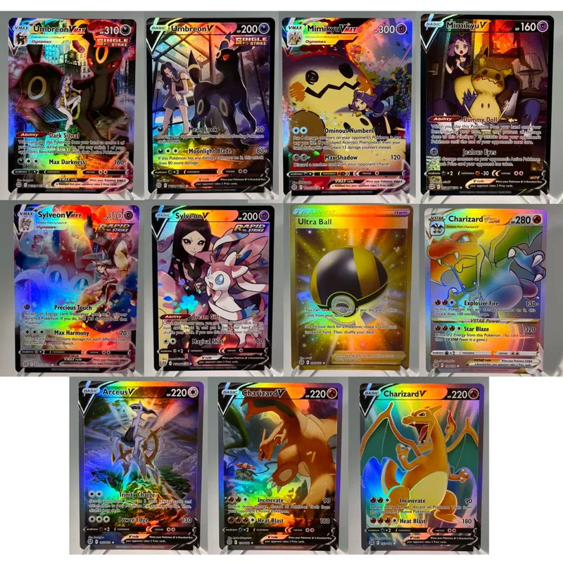 Pokémon GO PKM Cards PTCG6-E GX Rainbow Mewtwo V Dragonite VSTAR Rare Collection Battle Toys Gifts for Hobbies