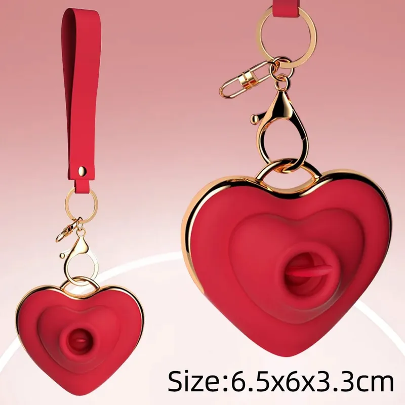 Sex Toys Mini Portable Heart-Shaped Tongue Licking Sucking Massager Powerful G-Spot Clitoral Nipple Stimulator Adult Toy for Women