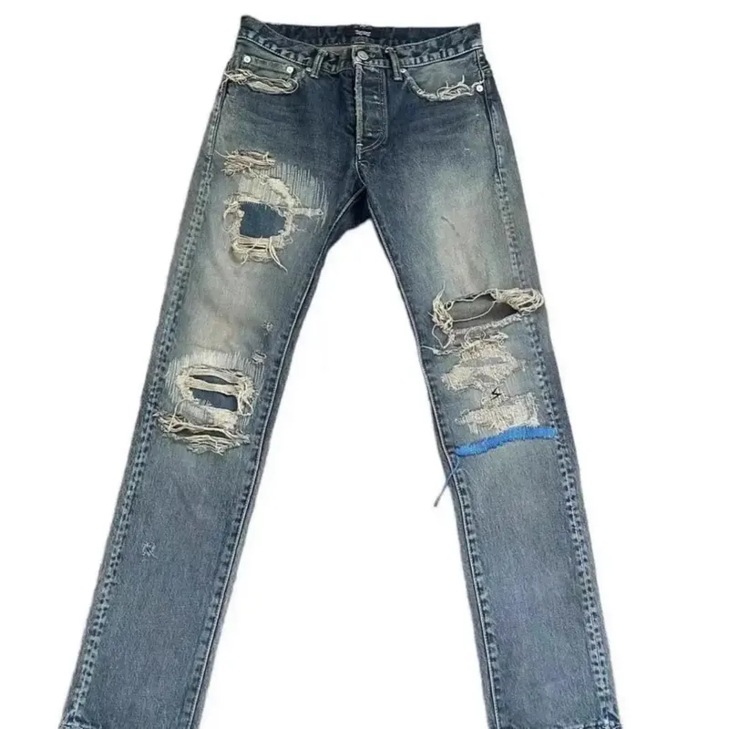 Brand New Undercover Washed Thunderbolt Fit Straight PANT Jeans Cotton Denim Pants Comfort Casual Jeans Size 1 2 3 #E137