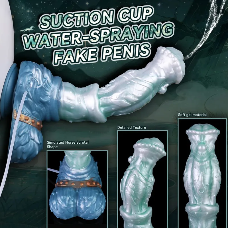 Large Squirting Horse Dildo Silicone Anal Plug Female Masturbator Prostate Massager Long Penis Adult Sex Toys for Women Men