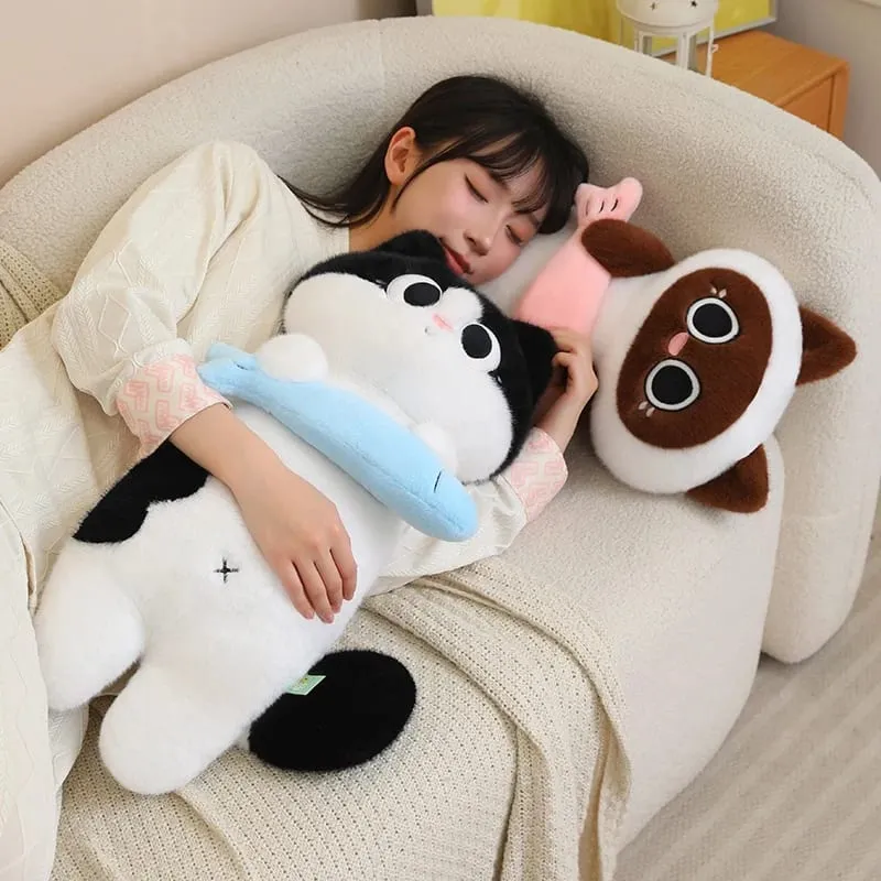 Cat Plush Toys Adorably Cat Stuffed Pillow Kawaii Soft Sofa Cushion Home Decor Toys Accompany Sleep Toy Birthday Gifts — image 10
