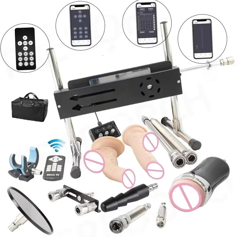 200W Super Powerful Stroke 1-15cm Automatic Masturbation Machine with Dildo Attachments Support Three Controllers Sex Machines