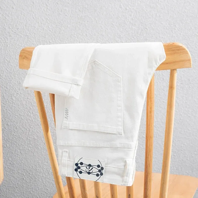 2026 New In Summer Men's Business Casual Straight Jeans 98% Cotton Soft Stretch Fabric Baggy Denim Pants Male Brand Trousers