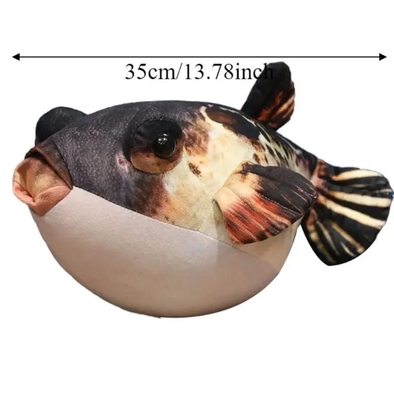 Stuffed Animals Simulation Puffer Fish Back Cushion Sofa Decorative Puffer Fish Pendant Sleeping 20cm