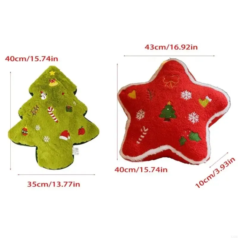 Christmas Decorative Plush Pillow Soft Stuffed Holiday Cushion for Kids Bedroom Sofa Display and Cuddle Support