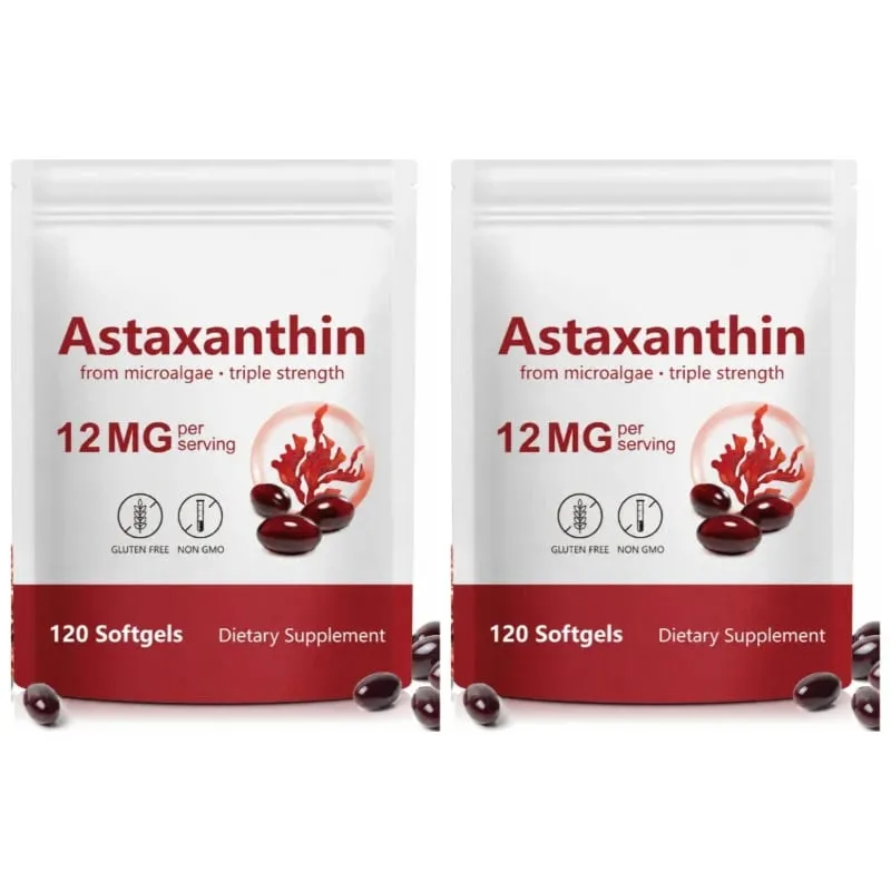 Οι μαλακές γέλη Astaxanthin From Microalgae προάγουν την παραγωγή κολλαγόνου Χωρίς σόγια χωρίς γλουτένη χωρίς ΓΤΟ Triple Strength 120 Softgels