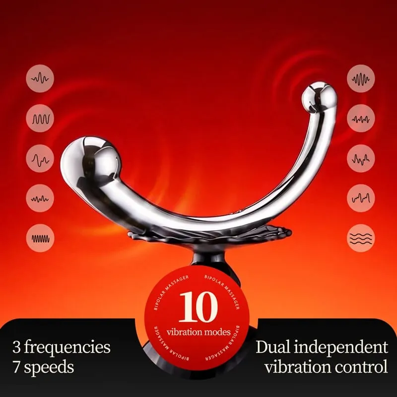 Metal Vibrating Dildo Adult Supplies Double-end Anal Vibrator Prostate Massager Vagina Masturbator Vibration Sex Toys for Adults — image 4