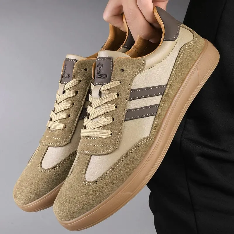 High Quality Leather Sneakers Men Trainers Classic Casual Sports Shoes Man Flat Sneakers Outdoor Non-slip Men's Skateboard Shoes
