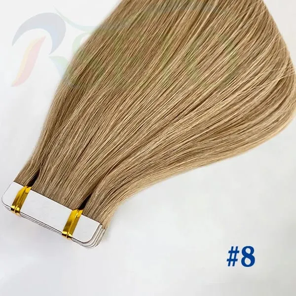 Tape In Hair Extensions Human Hair 100% Really Natural Hair Tape Ins Invisible Soft 16"-26" Black Brown Blonde For Salon