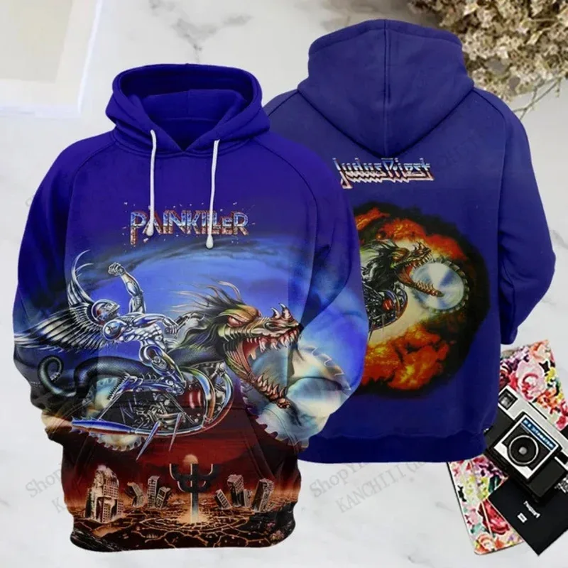 Rock Band Judas Priest 3d Print Hoodies Men Women Fashion Sports Hoodie Sweatshirt Coat Mens Sweats Men Clothes Comfort Moletom