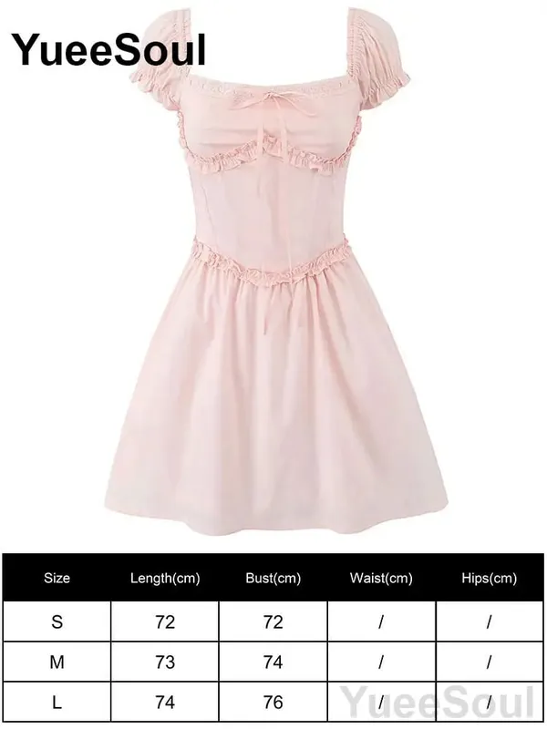 Pink Women's Dress Elegant Evening Birthday Party Female Dresses 2026 Summer New Sweet Cute Y2K Casual High Street Lolita Dress