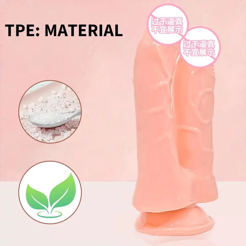 Realistic Double Ended Dildo Sex Toy for Women or Couples Dual Sided Headed Penetration Dong Device with Simulated Penile Sucker