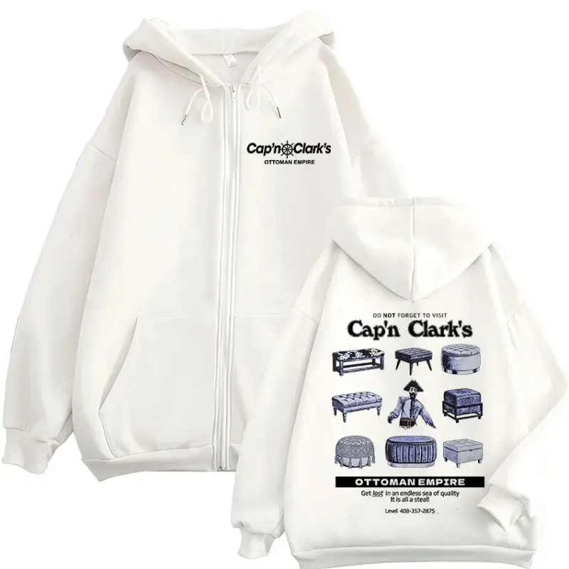 Movie Backrooms Cap'n Clark's Ottoman Empire Pirate Zipper Hoodies Men's Clothing Casual Long Sleeves Zip Up Sweatshirts Jackets