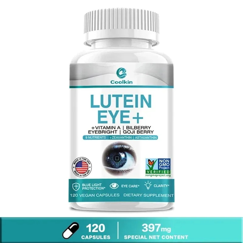 Lutein Takviyesi - A Vitamini + Yabanmersini Eyebright + GO JI Wolfberry Göz Yorgunluğunu ve Kuruluğunu Gidermek İçin Kapsüller
