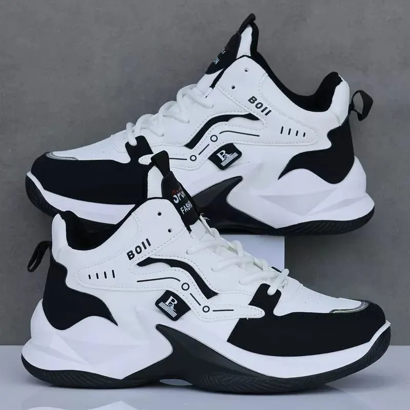 Fashionable High Top Men's Shoes Outdoor Basketball Running Sneakers for Men Anti-slip Breathable Comfort Platform Shoes for Men