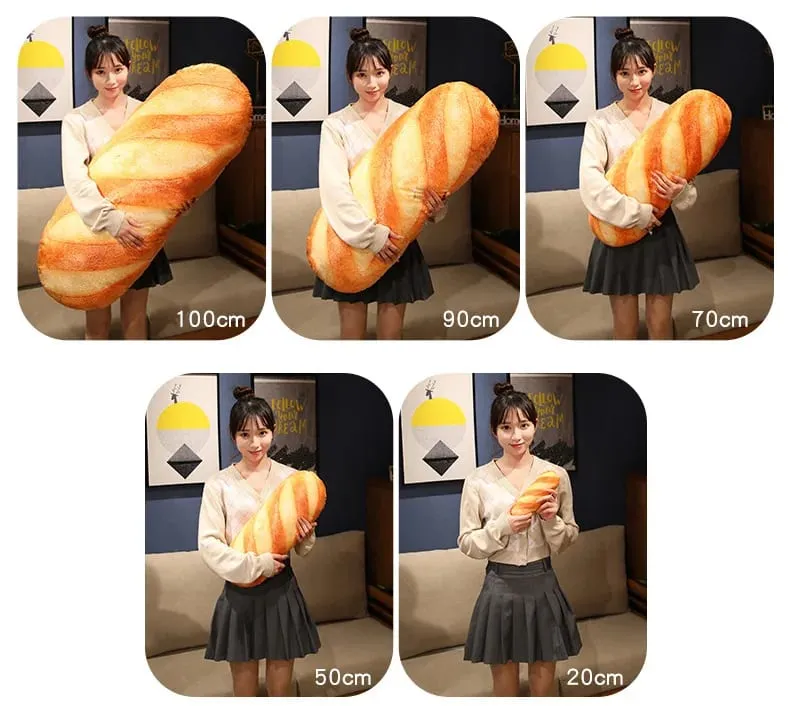 Hot Giant Bread Plush Long Pillow Toy Soft Funny Simulation Food Toy Creative Cushion Birthday Present Christmas Gift Decoration