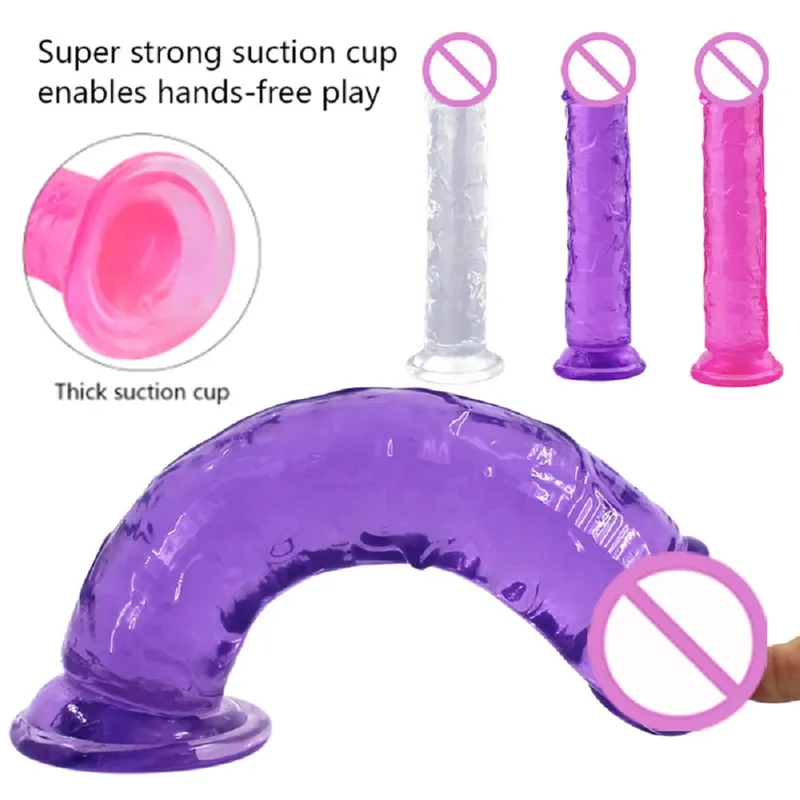 Realistic Dildo Sex Toys Translucent Soft Jelly Huge Dildos For Woman Men Fake Dick Big Penis Anal Butt Plug Erotic Sex Toy Shop
