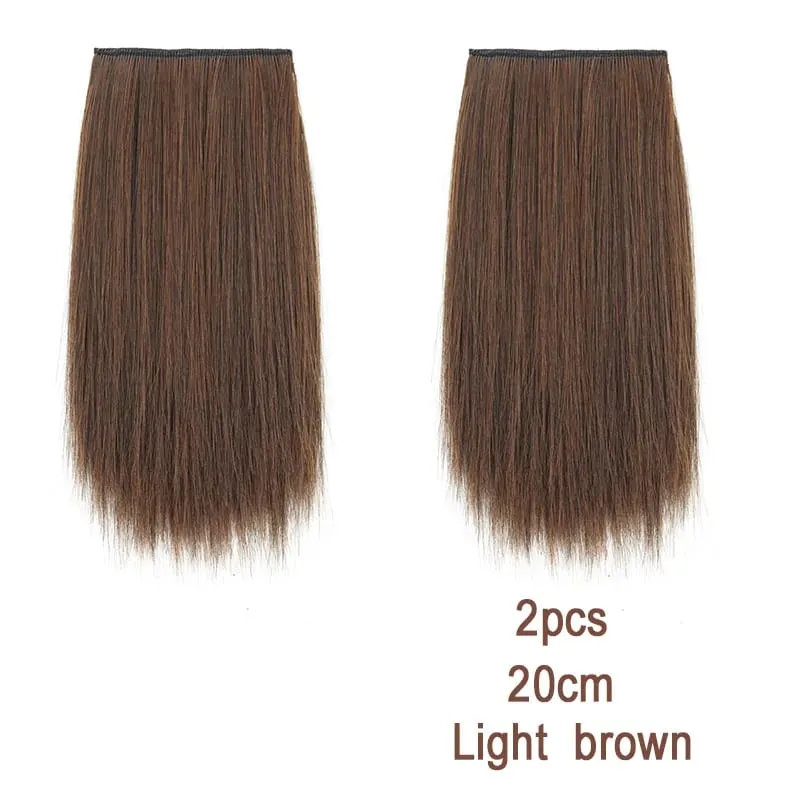 2pcs Synthetic Overhead Hair Clip Style Hair Invisible Extension Increases Hair Volume Hair The Top of Hairpiece for Women
