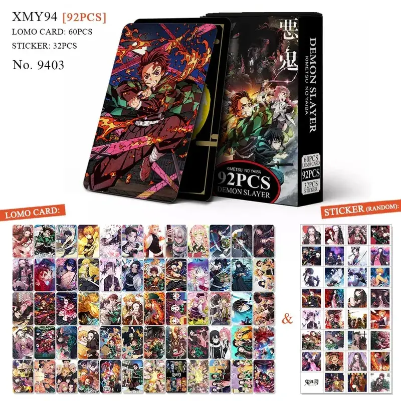 Carte postale de dessin animé Haikyuu Lomo, jouet tueur de démons Genshin Impact, cartes de Collection avec autocollants, cadeau d'anniversaire