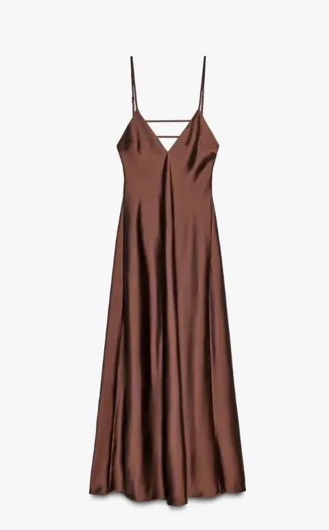 Trễ Vai Hồng Satin Đầm Maxi Thời Trang Không Tay Hở Lưng Ôm Body Khoét Hở Đồ Bầu Nữ Dạ Hội Áo Choàng 2025