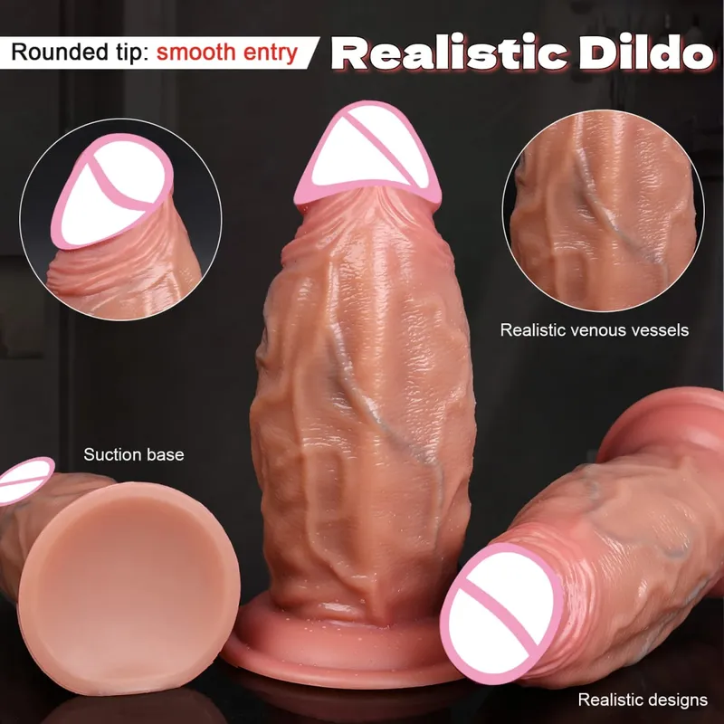 5 Sizes Realistic Anal Dildo Soft Huge Penis Suction Cup Anal Sex Toys For Woman Vagina Adult Masturbator Cock Big Dick Buttplug