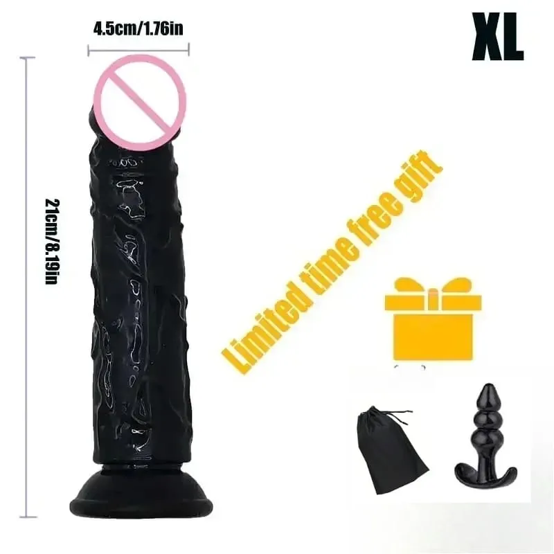 Realistic Black Dildo Cheap 6 Sizes Suction Cup Penis Butt Plug Long Dick G Spot Anal Vagina Masturbator Adult Sex Toy for Woman