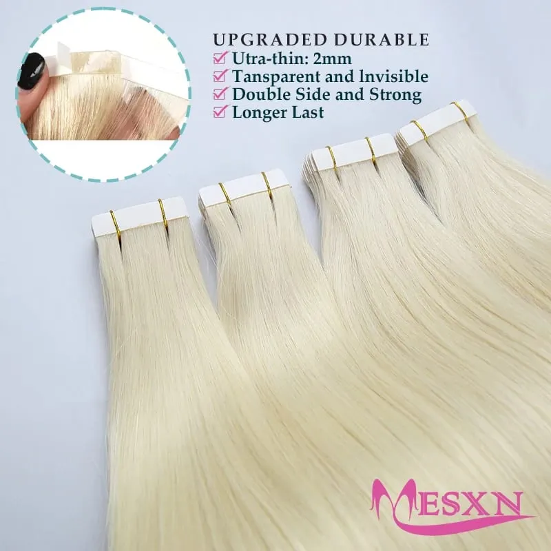 High Quality Tape in Extensions 100% Human Hair Invisible SKin Weft 613 color Adhesive Real Natural Hair For Women