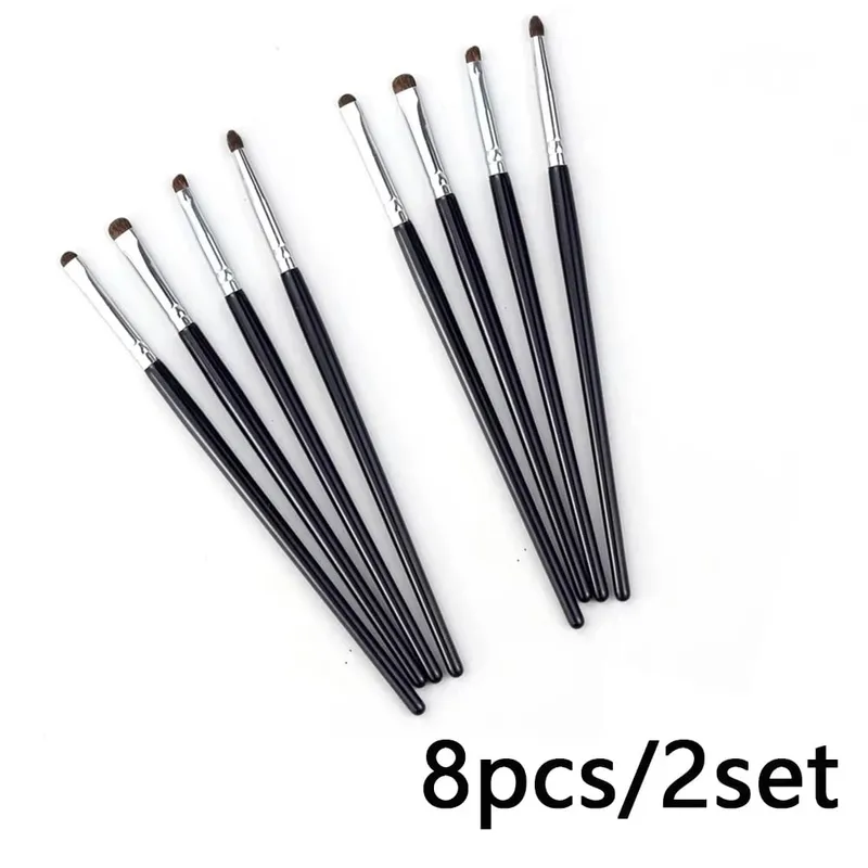 4/8/12pcs Precise Detail Eyeshadow Brush Soft Horse Hair Eyeline Silkworm Makeup Brush Highlighter Brushes Eyes Makeup Tools