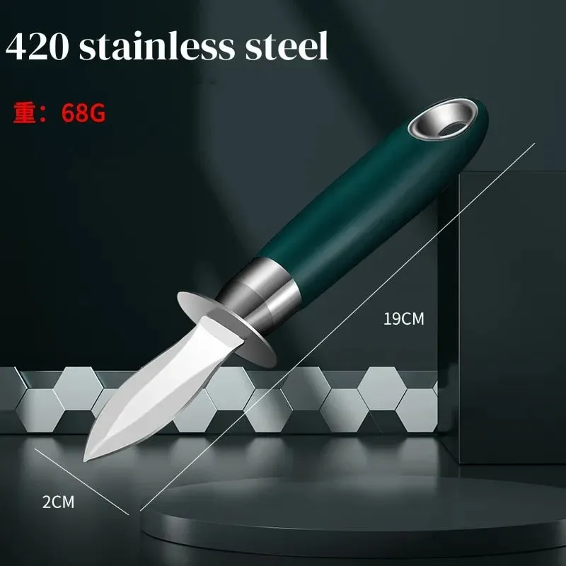 Stainless Steel Seafood Scallop Pry Knife with Handle Oyster Knives Sharp-edged Shucker Shell Seafood Opener Kitchen Tool