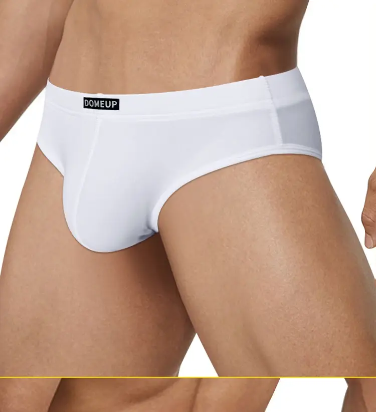 Men's Soft Solid Bikini Briefs, Elastic Wide Waistband 3D Support Pouch, Skin-Friendly Breathable Daily Casual Underwear