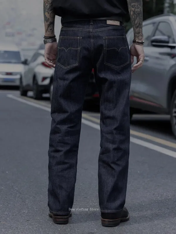Red Tornado 12.5oz Vintage Selvedge Jeans Rinsed Relaxed Straight Leg One-wash Raw Denim Trousers for Men