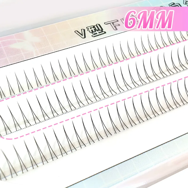 C Curl V Shape Black Under Eyelashes Natural Soft Manga Comic Eye Lashes Korean Style Bottom Lashes Eyelash Clusters Bunches